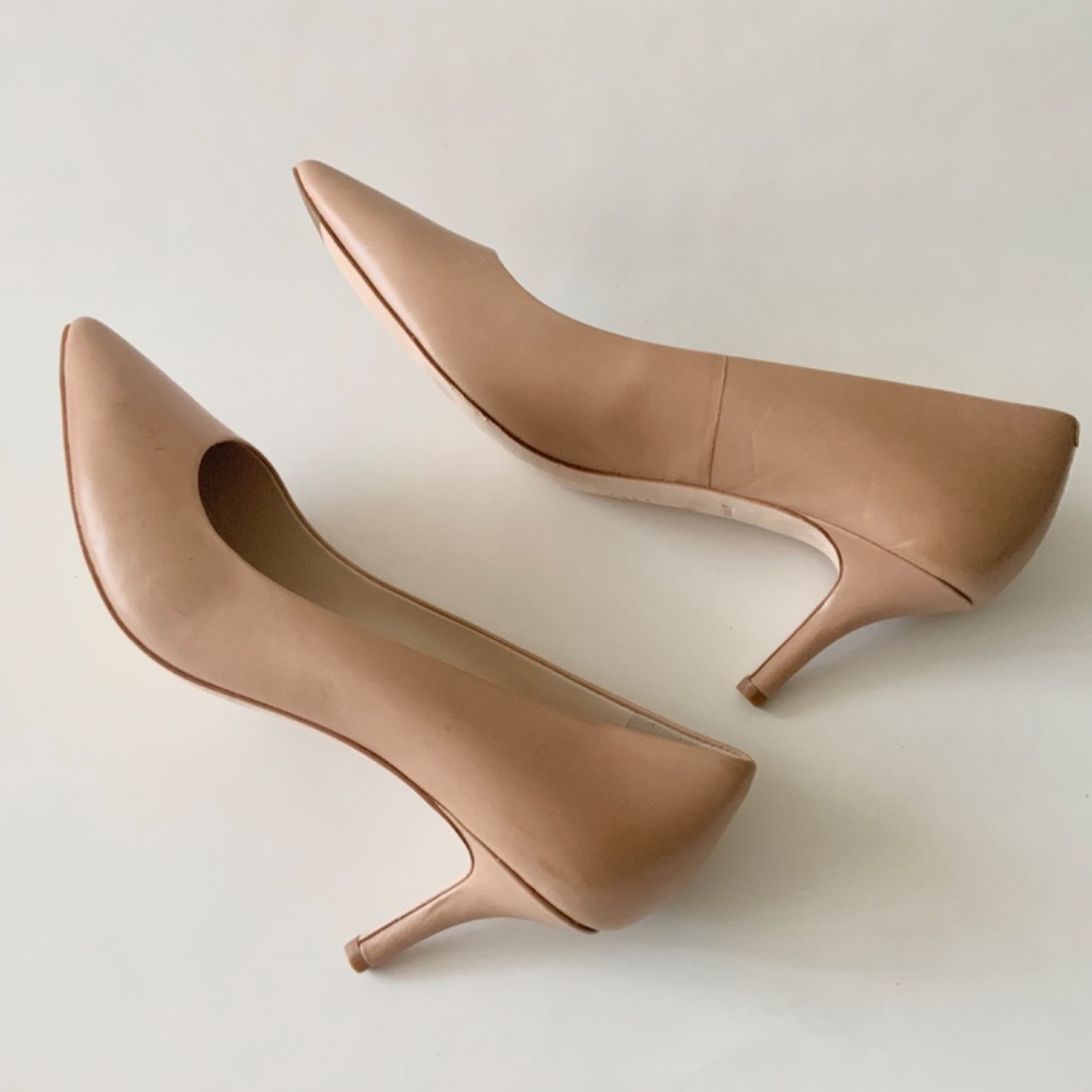 Cole Haan Vesta Nude Leather Pumps Heels Beige Dress Shoes 8.5 - Picture 10 of 15